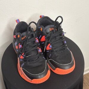 Spalding Kids' Black and Orange Sneakers